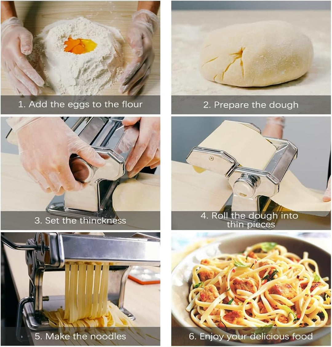 Household Fresh Manual Italy Pasta Maker Adjustable Settings