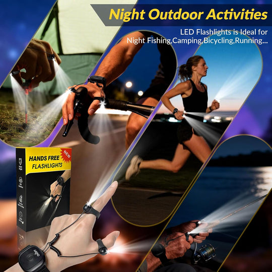 Rechargeable LED Lighted Gloves for Men – Hands-Free Fingertip Flashlights, Perfect Gift for Campers, Hunters & DIY Repair Enthusiasts (MOQ 10 Sets)