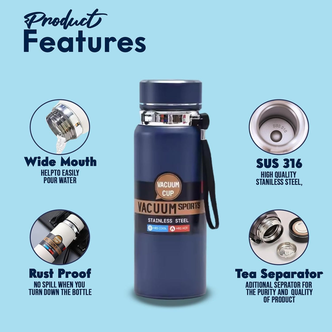 Stainless Steel Water Bottle, Double Walled & Vacuum Insulated,1000ml with temp display (MOQ 10 Sets)