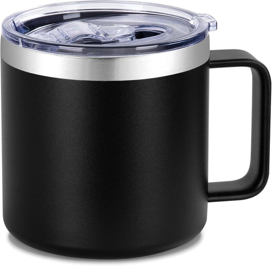 Insulated Coffee Mug Bulk with Handle, Stainless Steel Travel Coffee Mug with Lid, Double Wall Vacuum Metal Coffee Cup