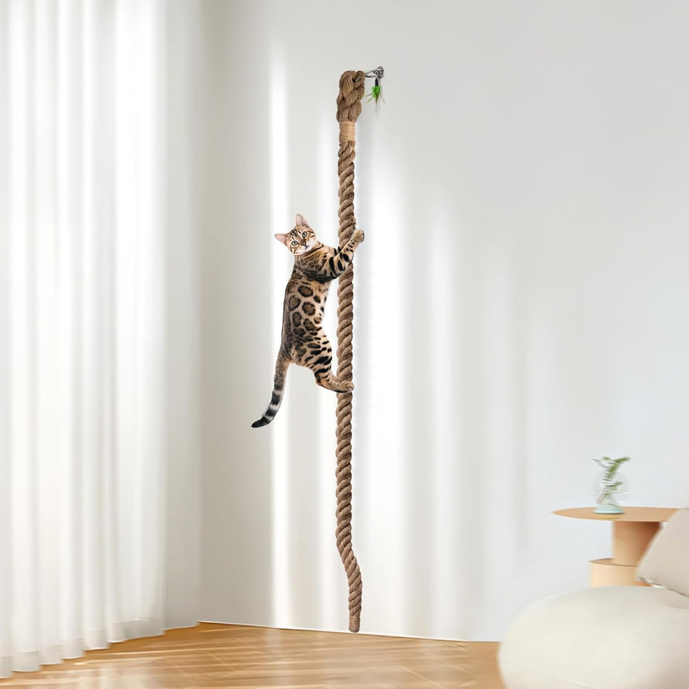 Cat Climbing Rope with Hook for Ceiling & Wall Mounted (MOQ 10 Sets)