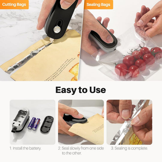 Heat Seal & Cutter with Lanyard, Portable Handheld Chip Bag (MOQ 10 Pcs)