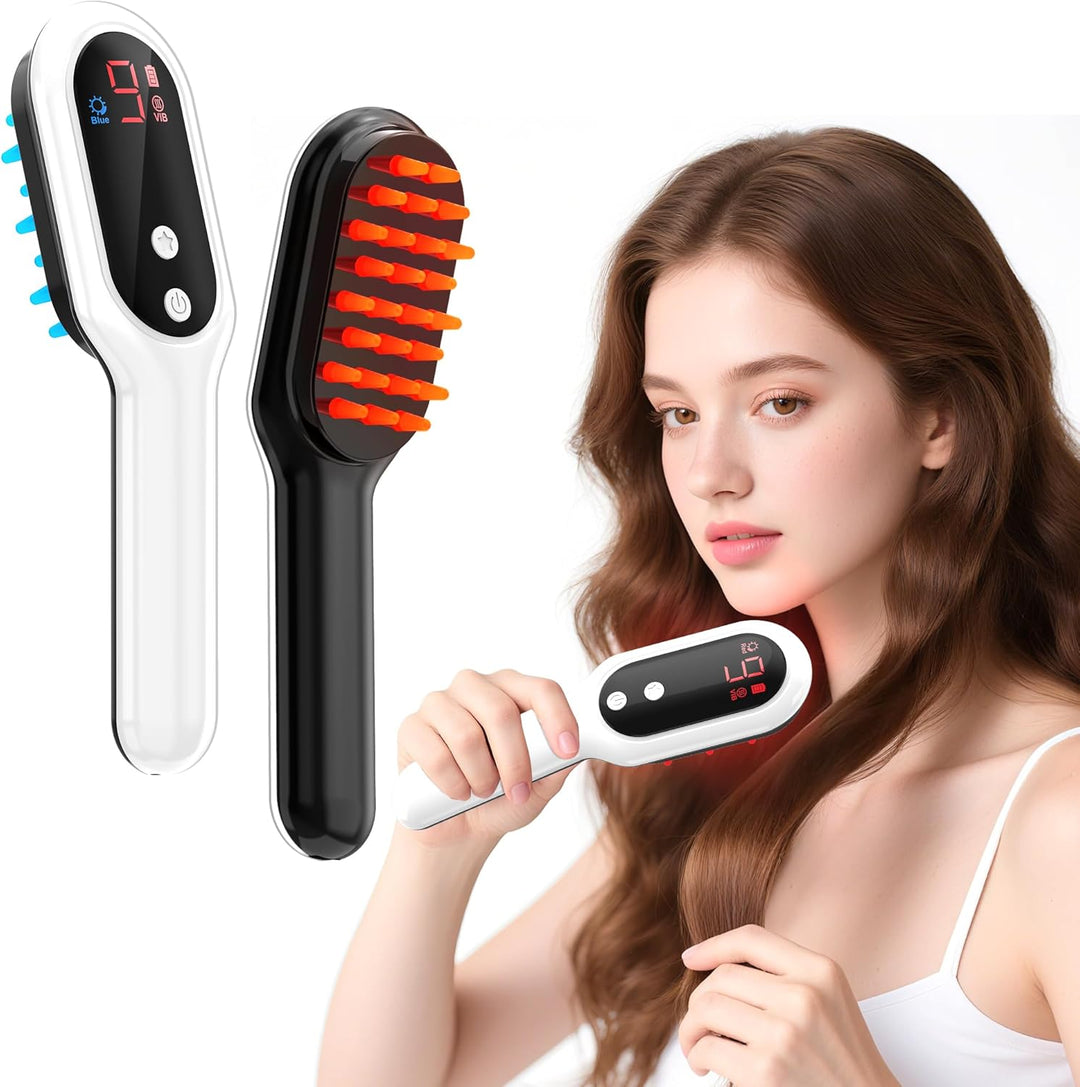 Electric Massage Comb with Red Blue Light Effectively Cares Hair and Scalp Massages