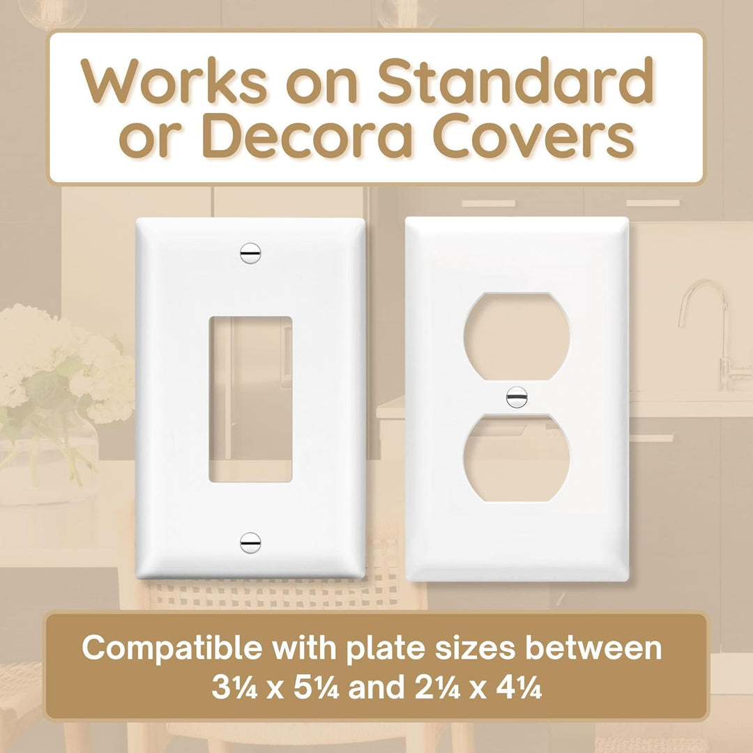 Wall Outlet Shelf Standard Vertical Duplex Outlet with Cable Channel