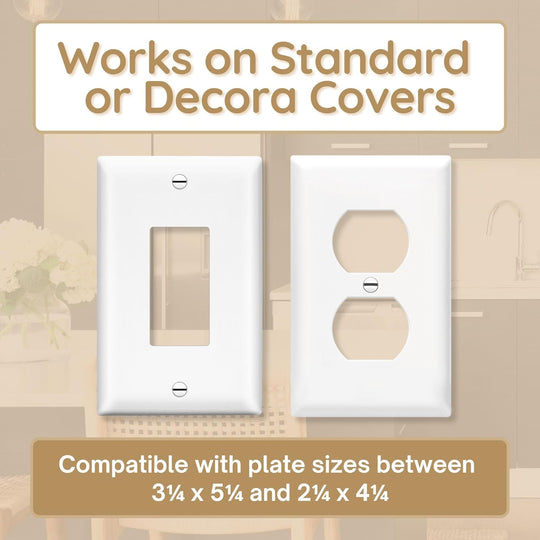 Wall Outlet Shelf Standard Vertical Duplex Outlet with Cable Channel