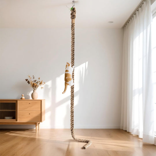 Cat Climbing Rope with Hook for Ceiling & Wall Mounted