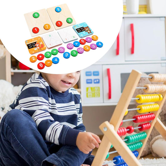 Wooden Counting Numbers Training Board Number Calculation Logical Thinking