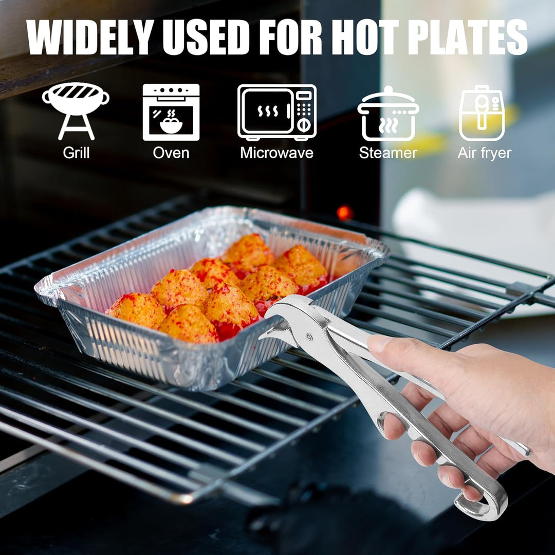 Premium Pizza Pan Gripper Aluminum Alloy, Heavy Duty Pizza Pan Tongs Stone Pot Clamp for Lifting Hot Plate