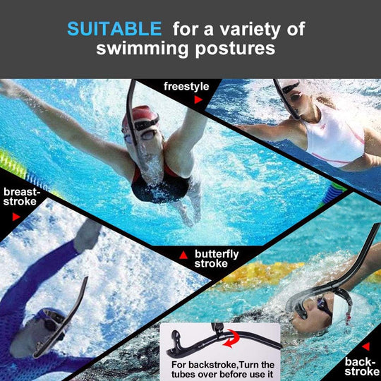 Adjustable Silicone Headband Small Resistance Large Caliber Front Snorkel for Swimming