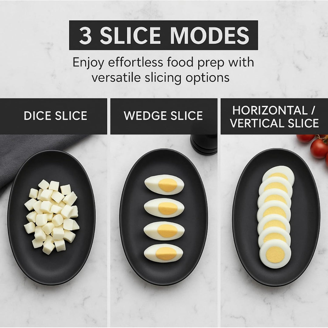 3-in-1 Egg Slicer with Stainless Steel Wires