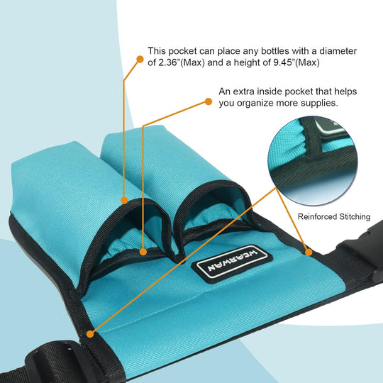 Adjustable Waterproof Polyester Massage Bottle Holster Oil Belt Bag