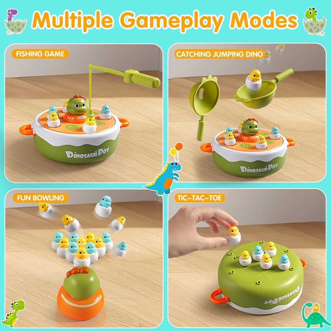 Dinosaur Pop Up Board Games for Kids Magnetic Fishing Turntable Rotating (MOQ 10 Sets)