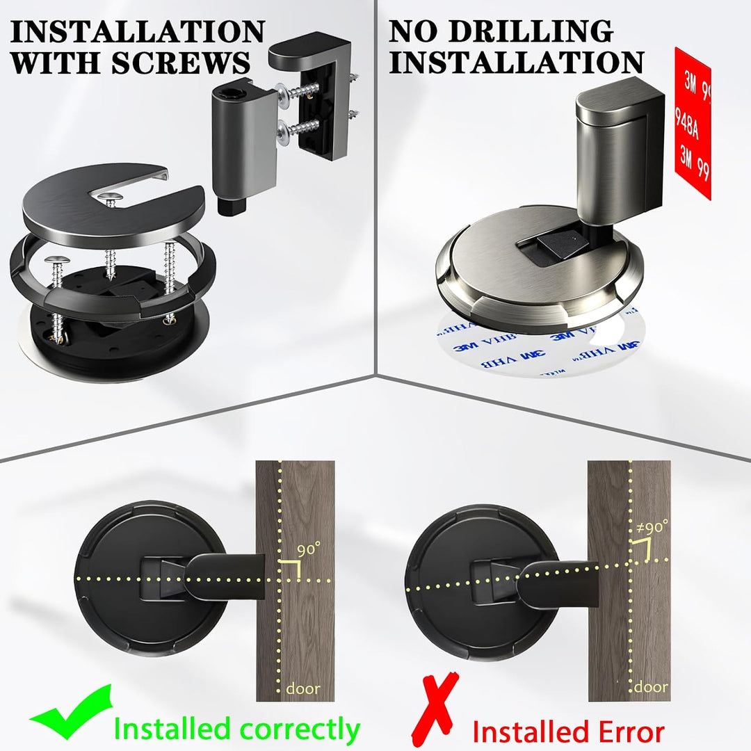 Mechanical Floor Door Stop, Push-Lock Adjustable Holder