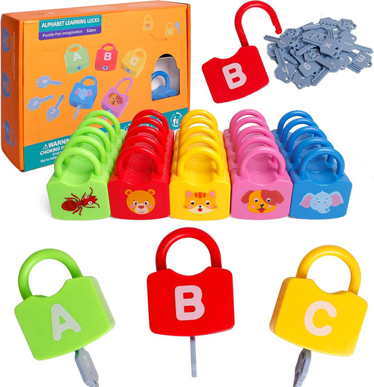 Educational Letter Combination-with 26 Locks, 26 Keys Montessori Preschool Alphabet Learning Game (MOQ 10 Sets)
