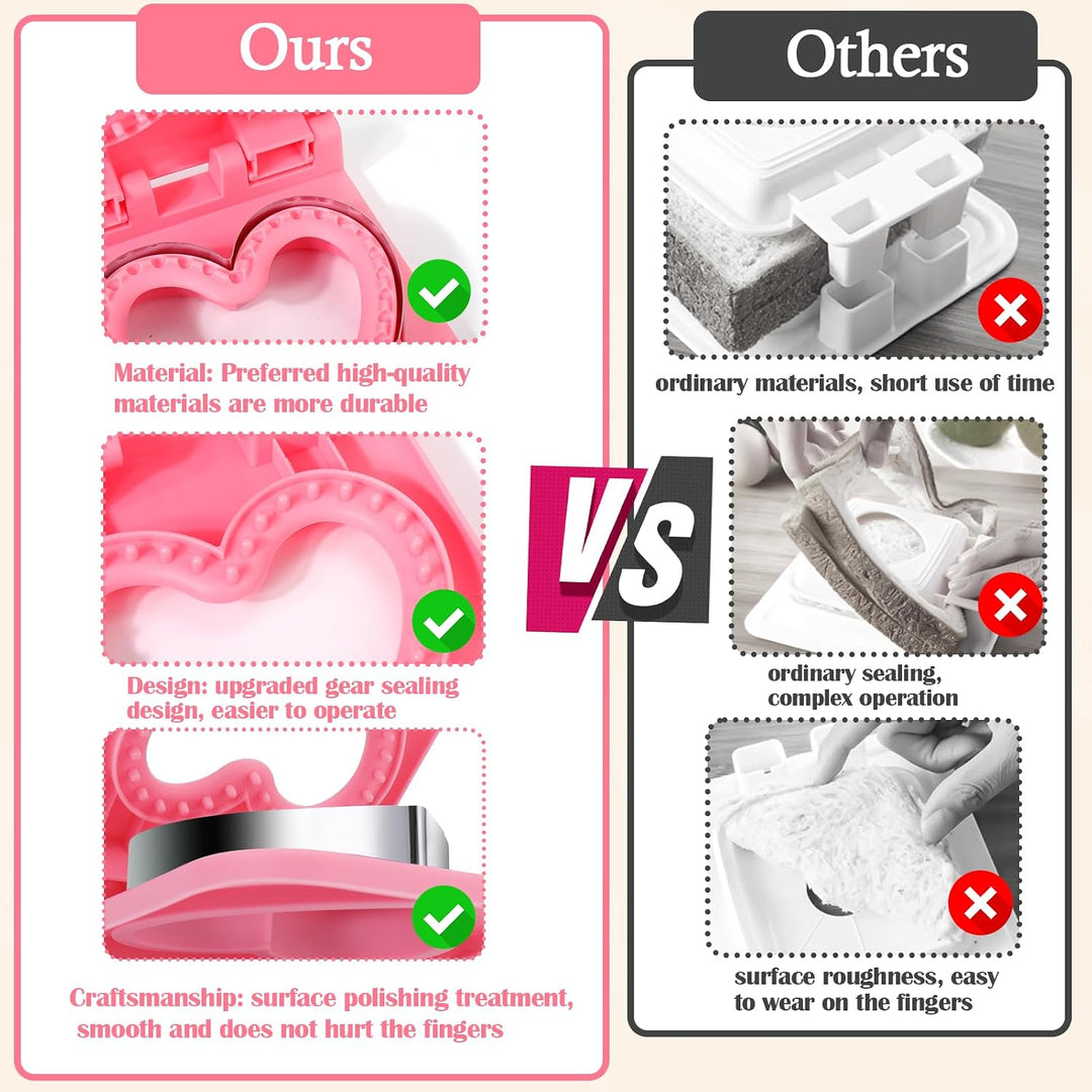 Sandwich Cutter & Sealer Set — Heart & Dino Bread Mold (MOQ 10 sets)