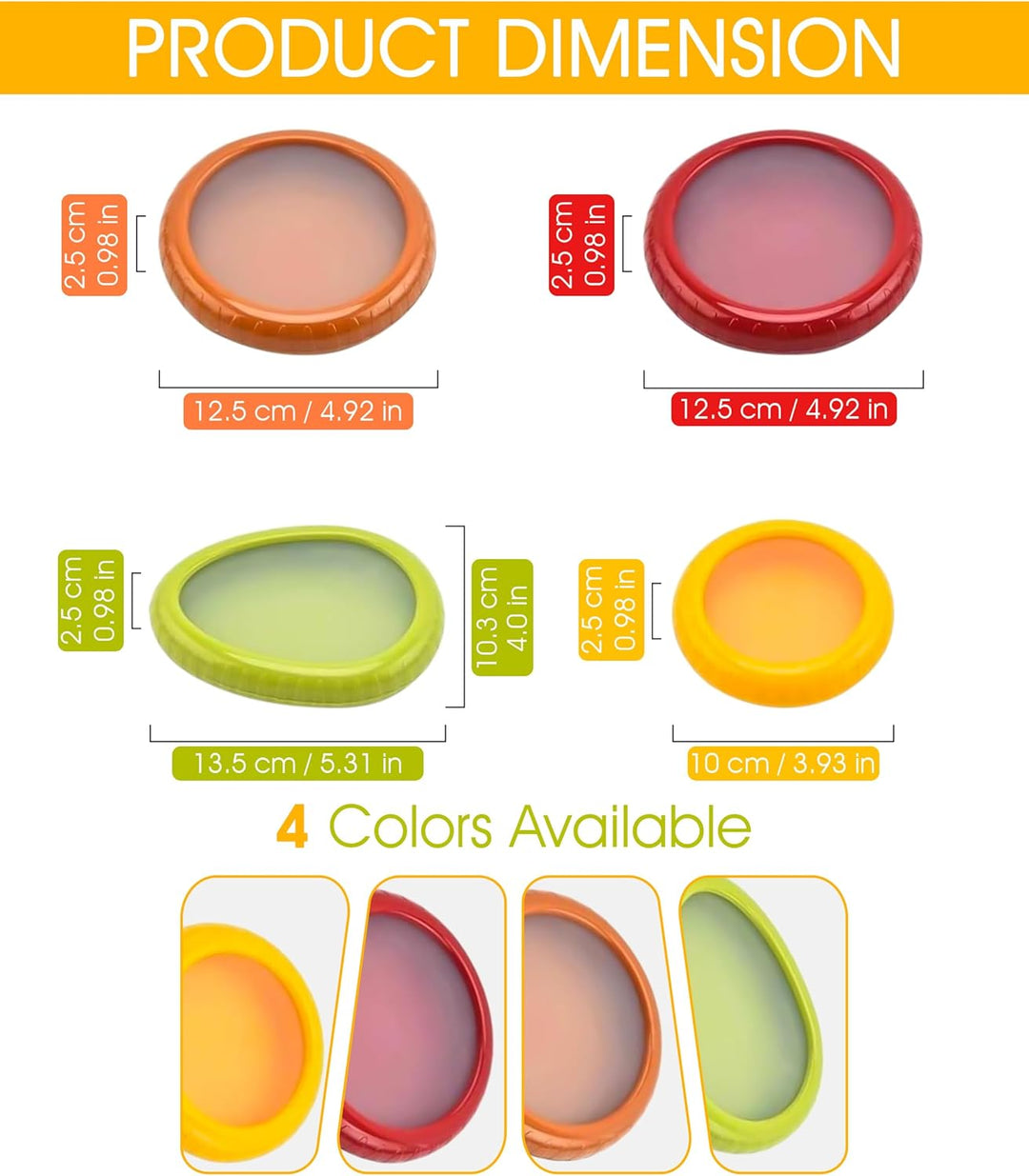 Eco‑Friendly Reusable Silicone Produce Pods – 4‑Pack Stretch Containers for Fruit & Veggie Storage (MOQ 10 Sets)