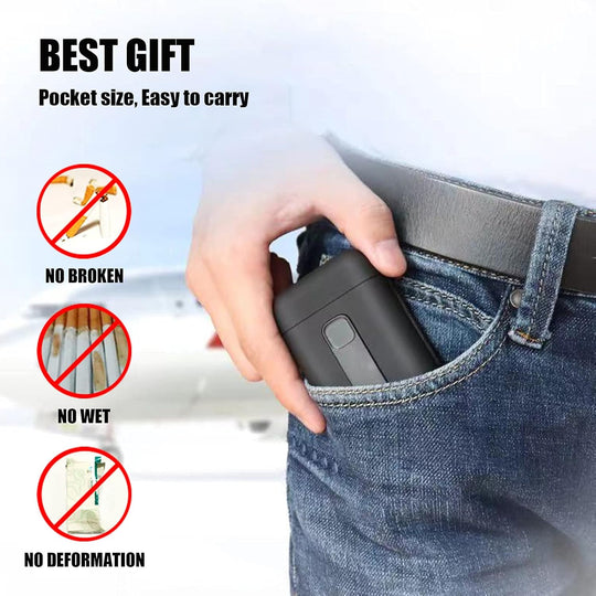Large Portable Pack 20 Regular Size Cigarettes Box Holder Built in Lighters 2 in 1