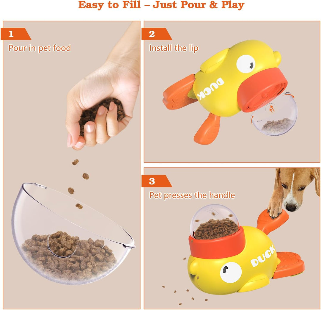 Durable Duck-Shaped Dog Slow Feeder Puzzle Toy