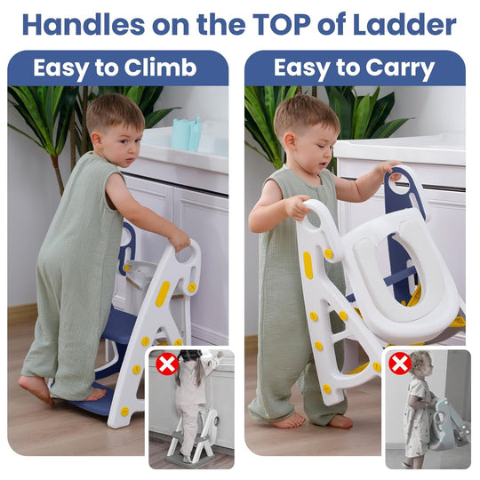 Potty Training Seat Toddler Step Stool Ultimate Stability Toilet Seat Adjustable Step Height Potty Seats (MOQ 10 Sets)