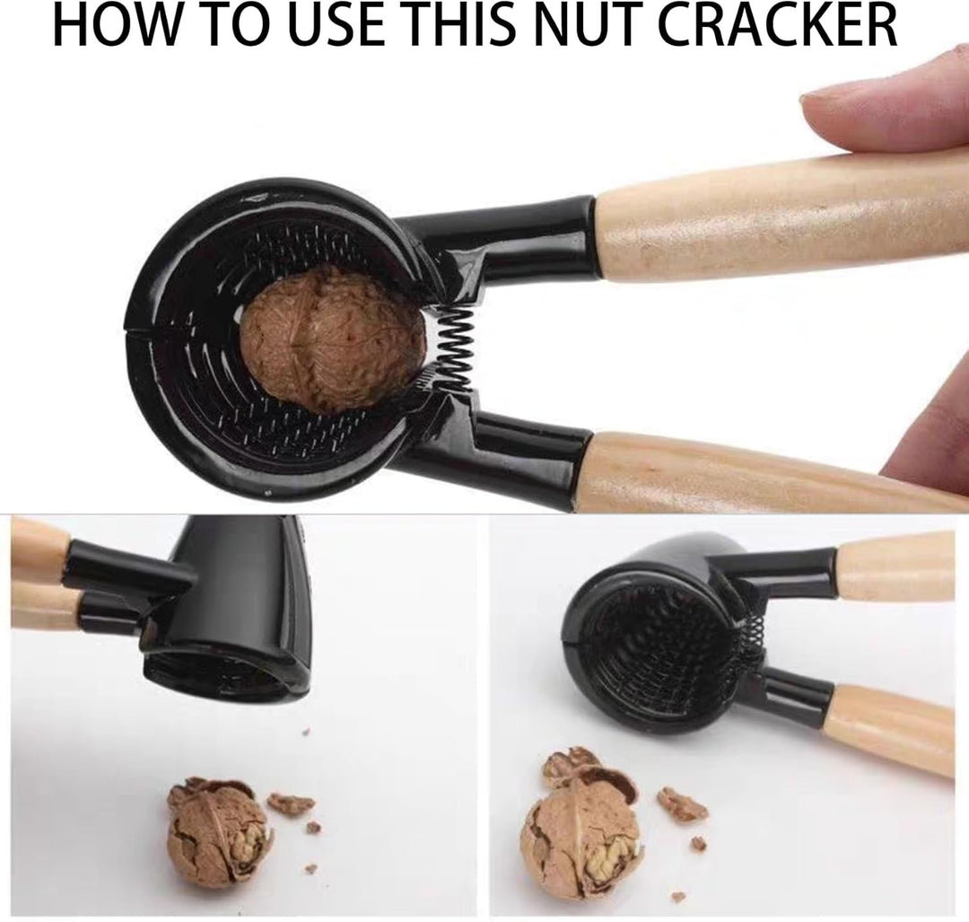 Nutcracker Pecan Walnut Plier Opener Tool with Wood Handle (MOQ 10 Sets)
