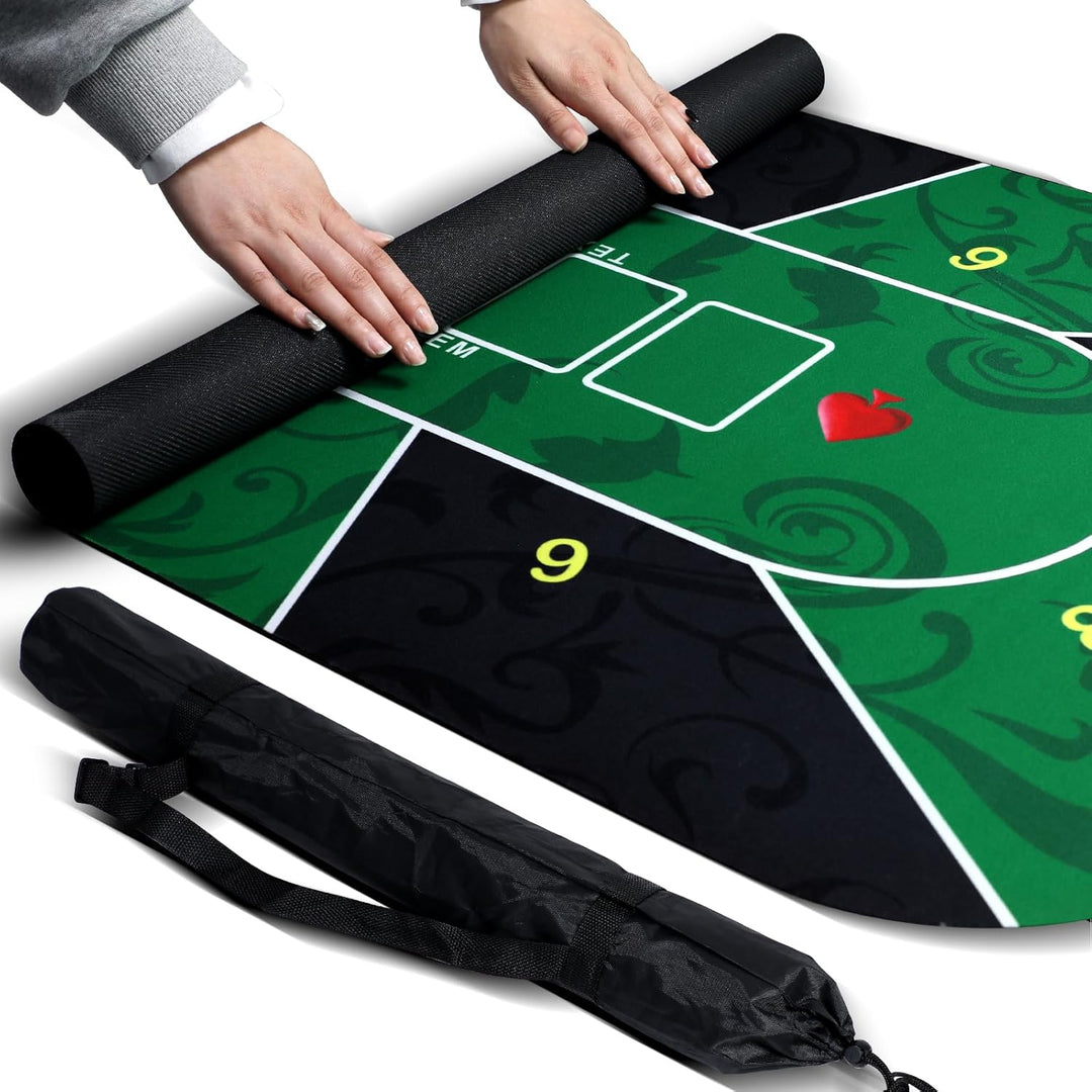 Texas Hold'Em Poker Mat Portable Rubber Poker Table Top Water Waterproof, (MOQ 10 Sets)