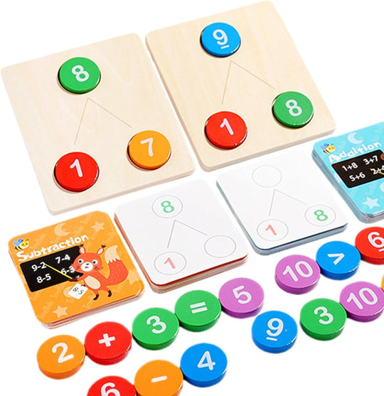 Wooden Counting Numbers Training Board Number Calculation Logical Thinking