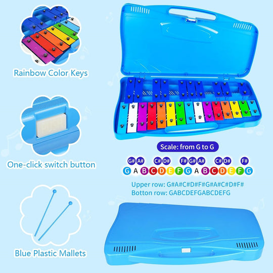 Musical Instrument Kids Percussion enspiel Sets Metallophone Metal Xylophone