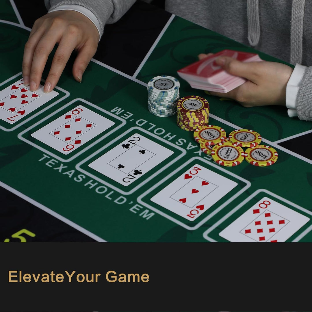 Texas Hold'Em Poker Mat Portable Rubber Poker Table Top Water Waterproof, (MOQ 10 Sets)