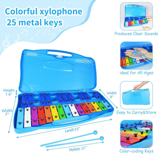 Musical Instrument Kids Percussion enspiel Sets Metallophone Metal Xylophone