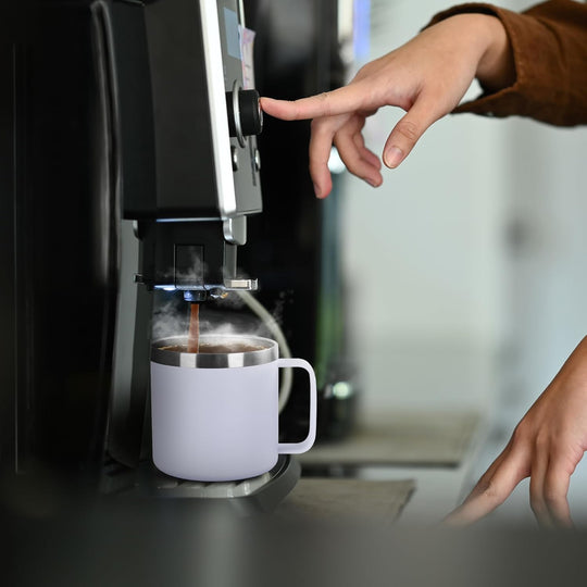 Insulated Coffee Mug Bulk with Handle, Stainless Steel Travel Coffee Mug with Lid, Double Wall Vacuum Metal Coffee Cup