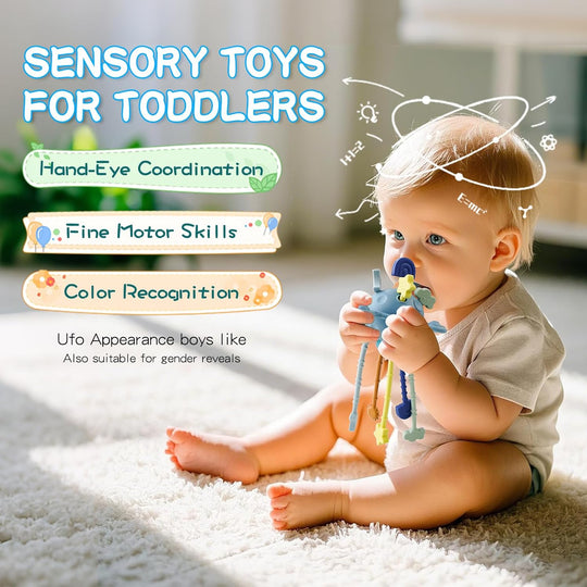 Montessori Pull String Sensory Toy for 6-12-18 Months Babies Teething Toys