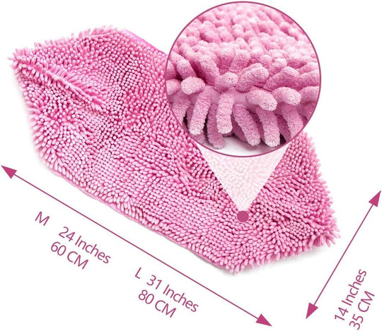 Quick-Drying Chenille Pet Cleaning Towel Eco-Friendly Foldable Dog Bath Glove Absorbent Pet Towel (MOQ 10 Sets)