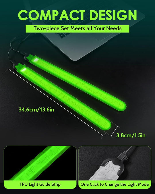 High Visibility Running Gear for Night Safety, 5 Colors & 3 Modes Light Up Wristbands for Night Walking