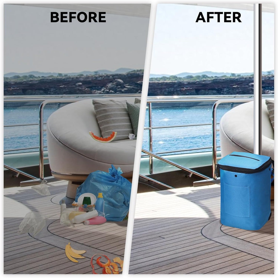 Portable Boat Trash Bag, Reusable Garbage Bag, Easy to Install & Clean, 3.96 Gallons Multi-Purpose Boating Equipment Accessories