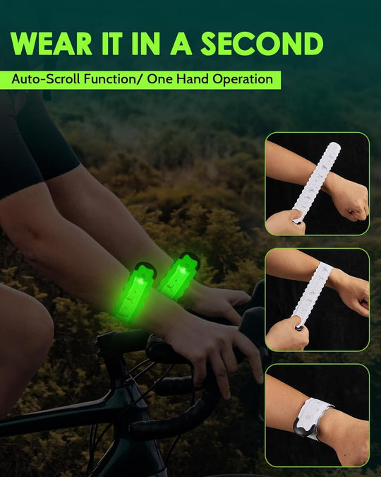 High Visibility Running Gear for Night Safety, 5 Colors & 3 Modes Light Up Wristbands for Night Walking