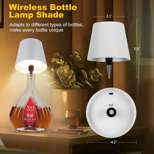 Rechargeable Luxury Wine Bottle Table Lamp with 3 Color Dimming for Bars & Events