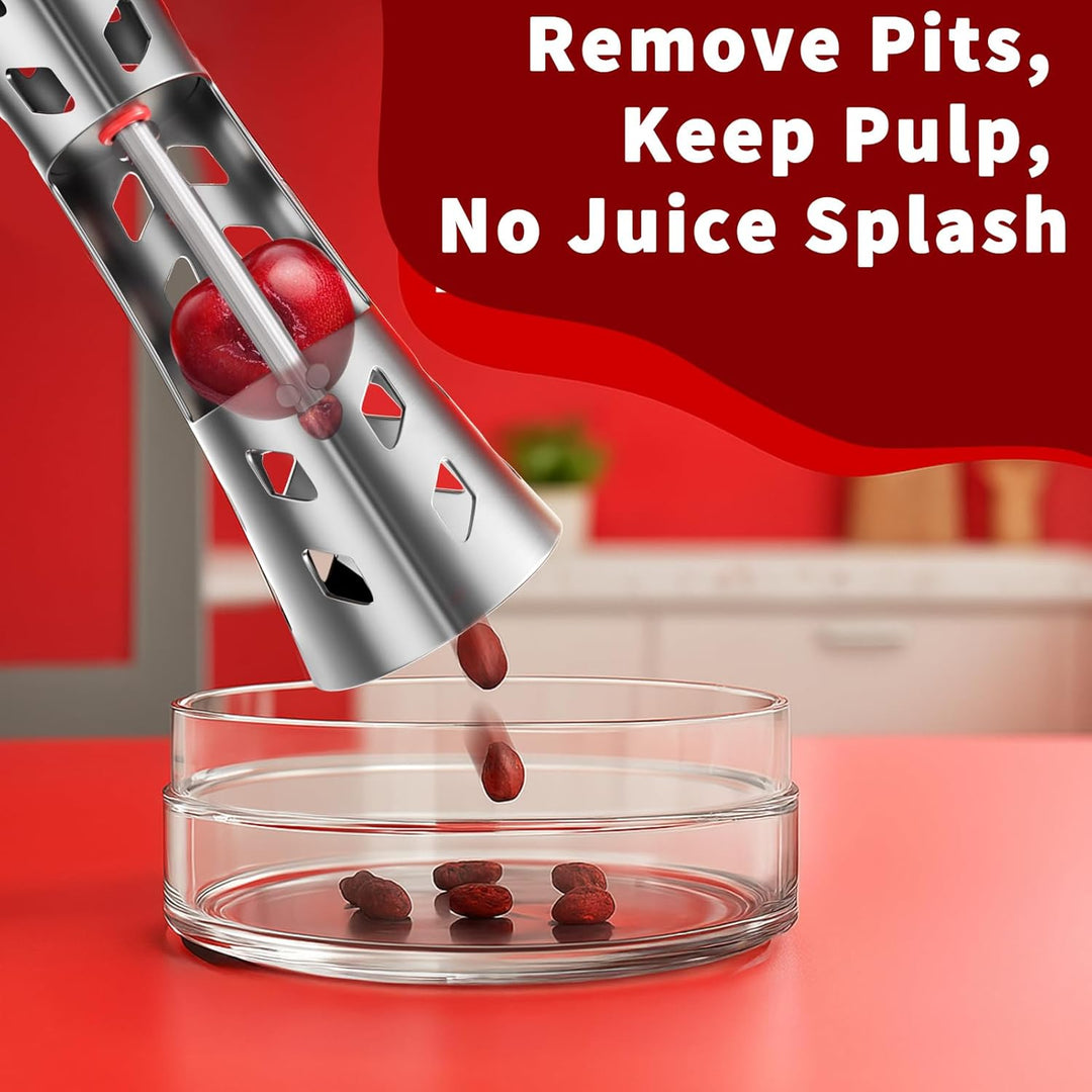Stainless Steel, Durable, Press Type for Effortless Cherry Seed Removal