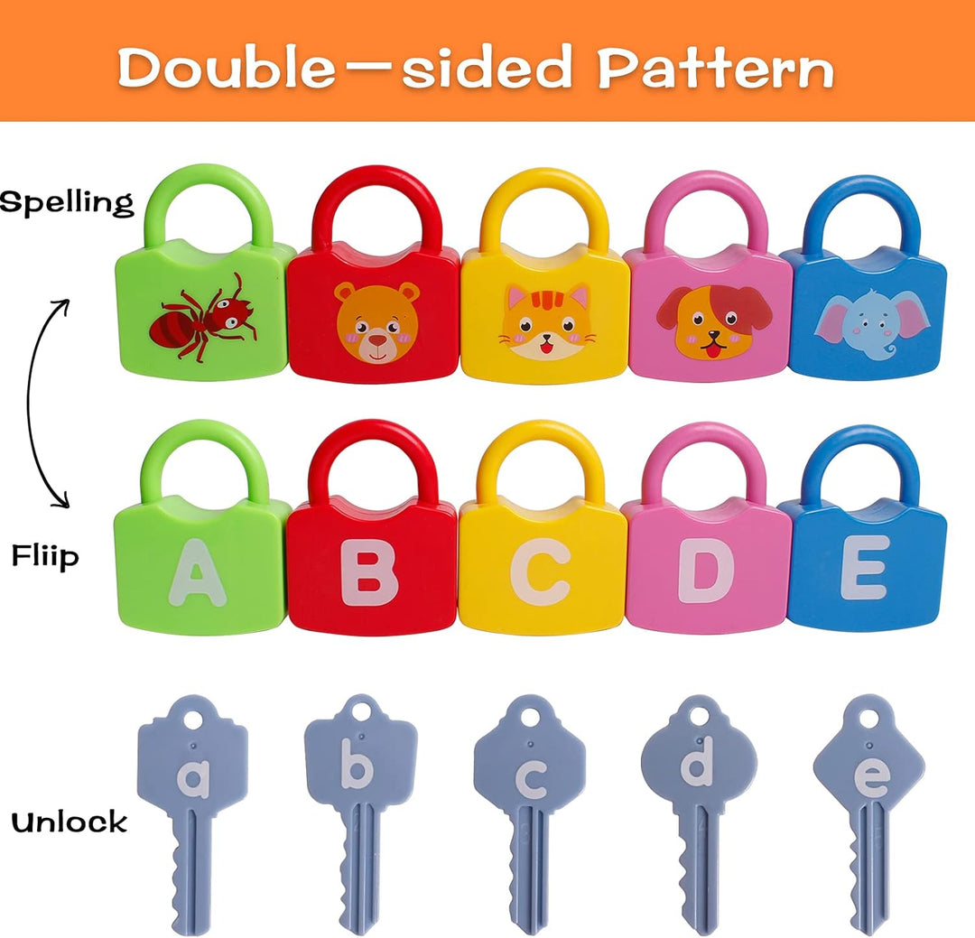 Educational Letter Combination-with 26 Locks, 26 Keys Montessori Preschool Alphabet Learning Game (MOQ 10 Sets)