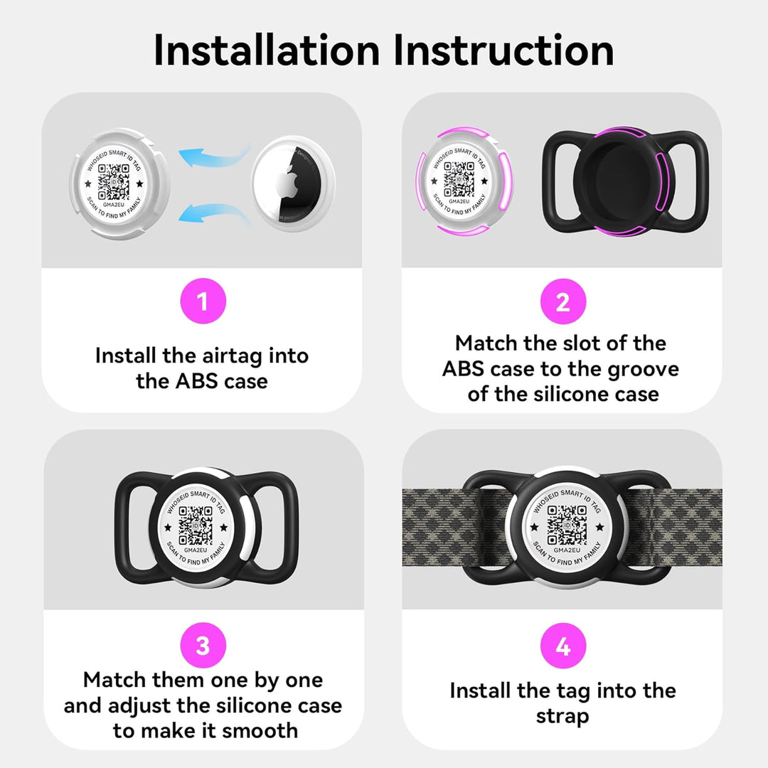 Soft Invisible Universal Unique Silicone Customized Waterproof Apple Airtag Pet Dog Collar Holder