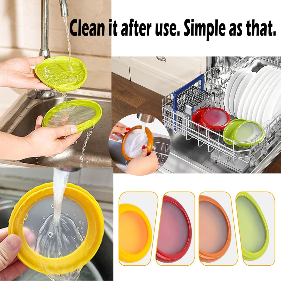 Eco‑Friendly Reusable Silicone Produce Pods – 4‑Pack Stretch Containers for Fruit & Veggie Storage (MOQ 10 Sets)