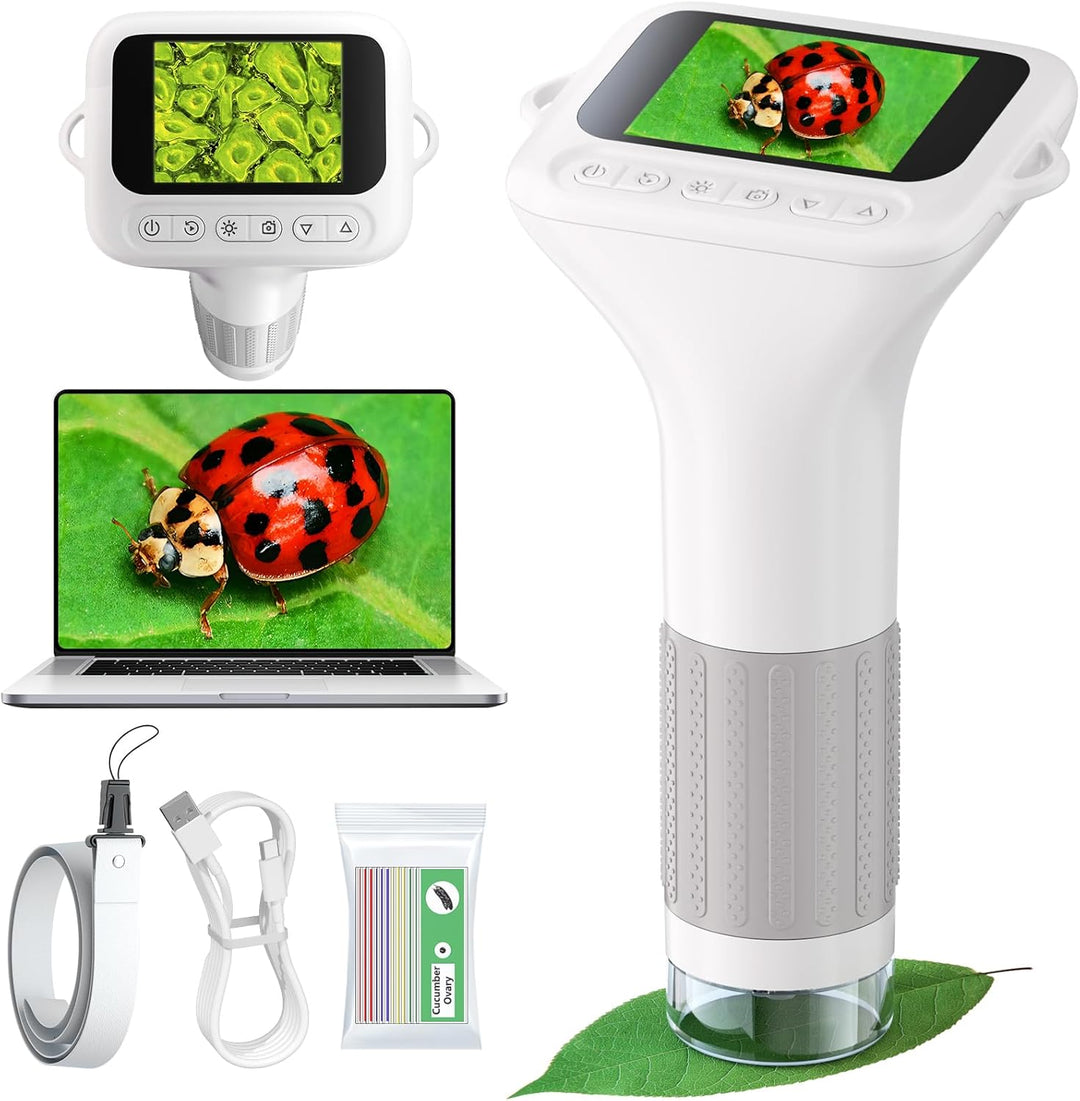 Microscope for Kids with 12 Slides, 100X-1000X 1080P Digital Handheld Kids Microscope (MOQ 10 sets)