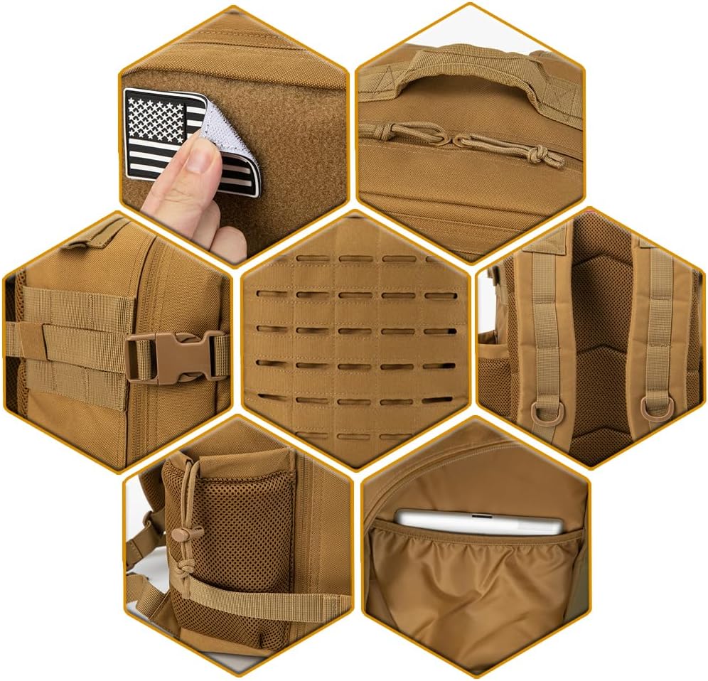 Military Tactical Backpack For Men Molle Daypack 3 Day Bug Out Bag Hikin