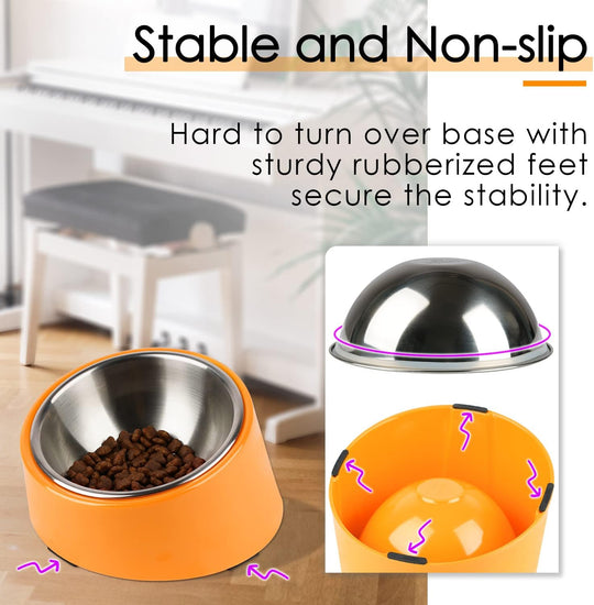 Slanted Bowl for Dogs and Cats Cup (MOQ 10 Sets)