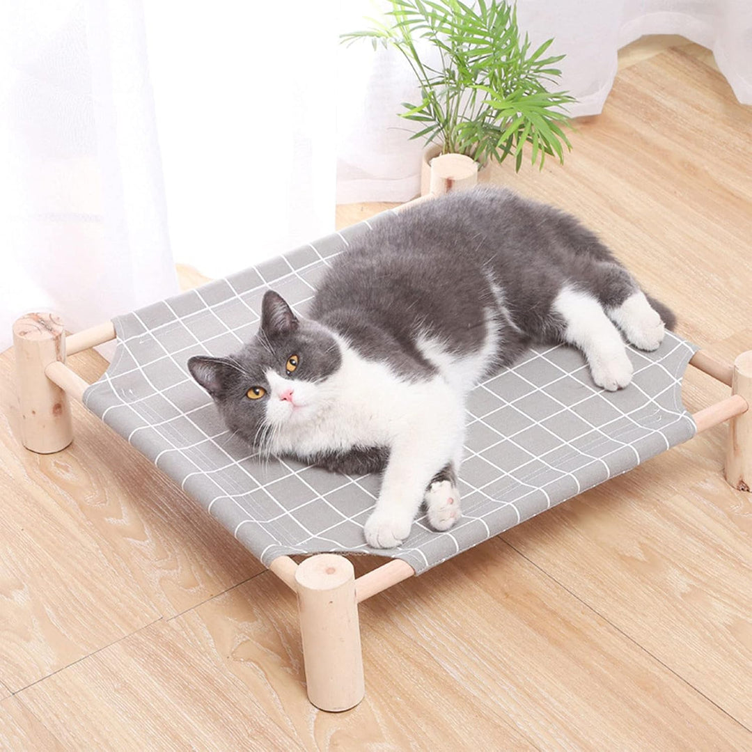 Raised Pet Hammock Bed, Wooden Frame Indoor Outdoor Dog Cot (MOQ 10 Sets)