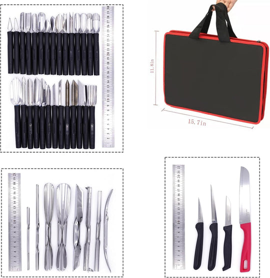 Multifunctional Portable Vegetable Fruit Food Engraving Peeling Kitchen Carving Sculpting Modeling Tools (MOQ 10 Sets)