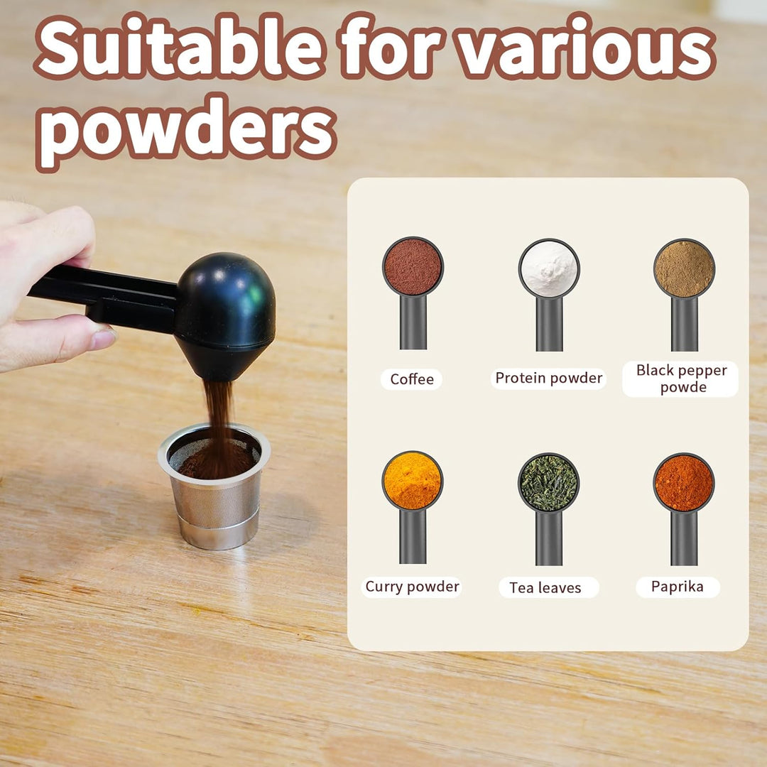 Premium Coffee Scoop Funnel with Dosing Ring