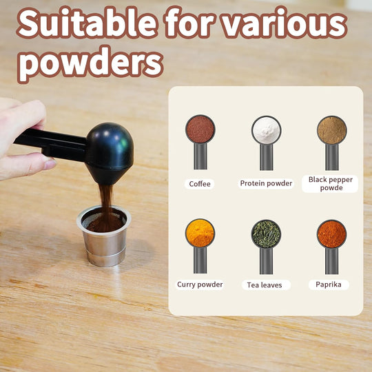 Premium Coffee Scoop Funnel with Dosing Ring
