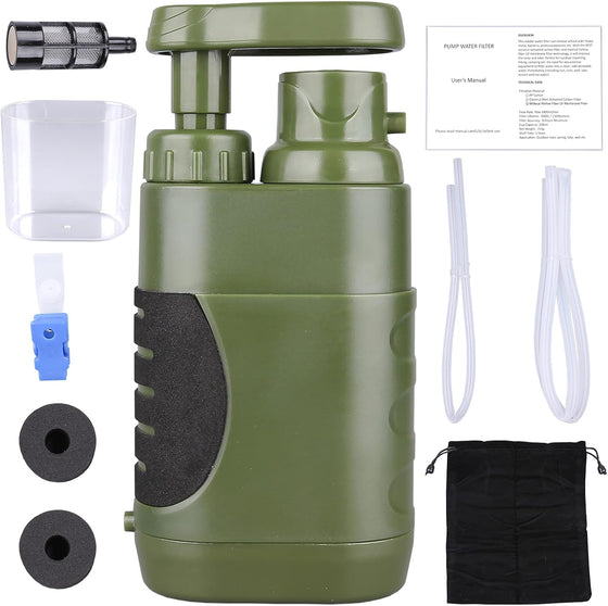 Portable Hand Pump Water Filter,100000Gallons Camping Water Filter Survival (MOQ 10 Sets)