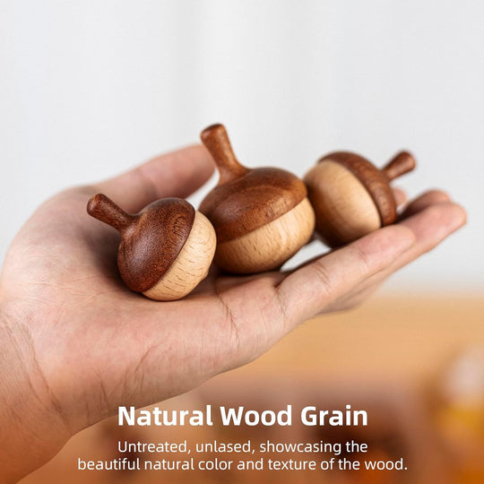 Handmade Wooden Spinning Tops Classic Sensory Educational Toys