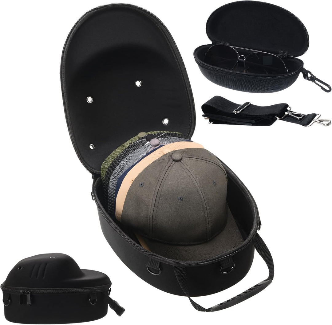 Hard Hat Travel Case for Baseball Caps - Convertible 3-Way Carry (Handle/Single Strap/Backpack)